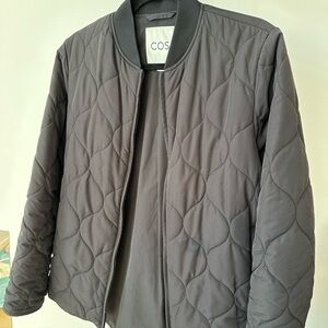 COS Quilted Bomber Jacket in black